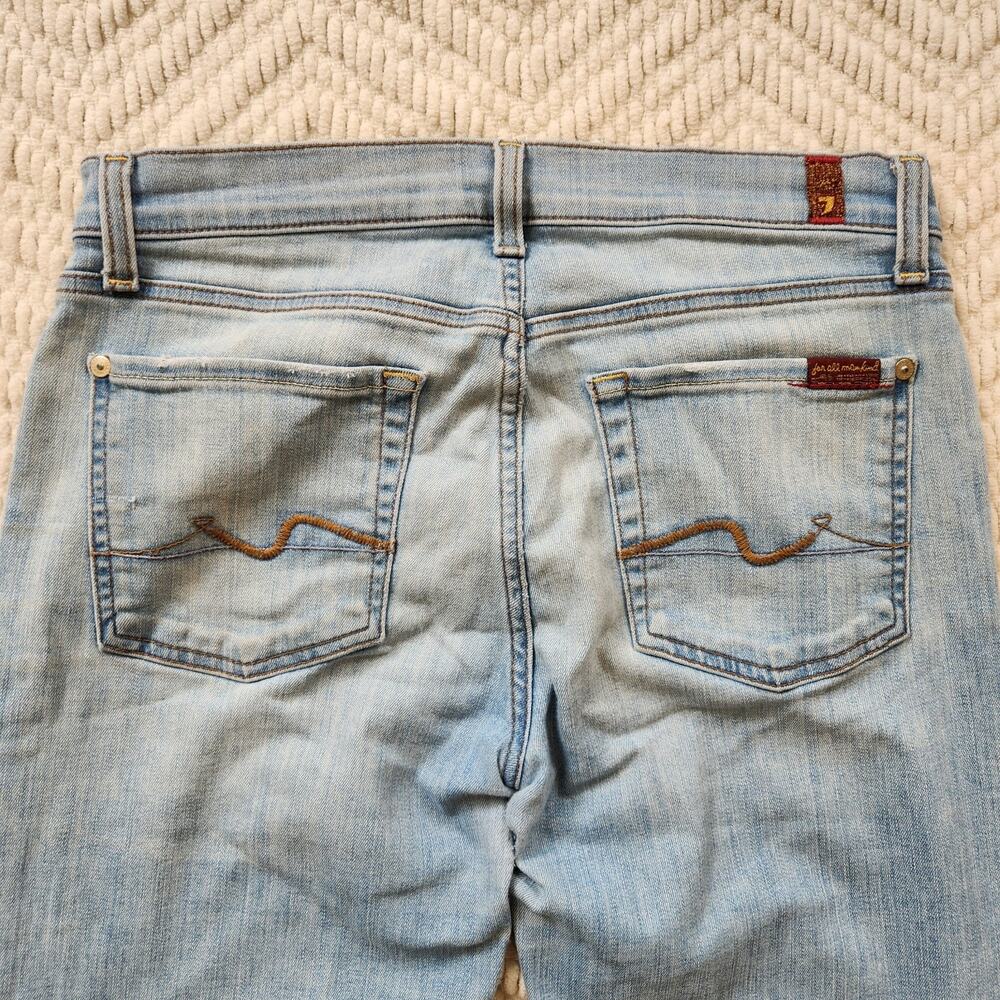 7 For All Mankind Roxanne Ankle Denim Jeans Size 29 Mid-Rise Light Wash Skinny - Picture 7 of 9